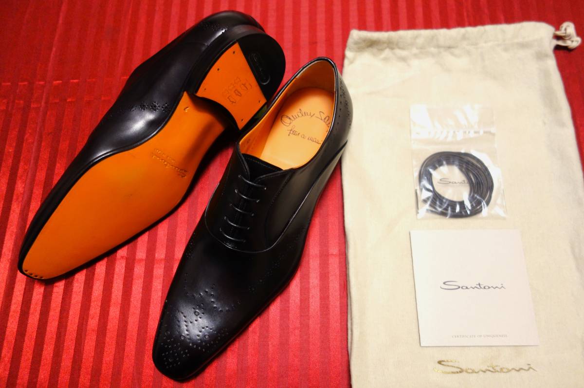 定価１４万円↑ 未使用品 サントーニ(SANTONI) メダリオンビジネスシューズ UK６1/2 US７1/2 (日本サイズ25.5～26cm) 黒の画像4