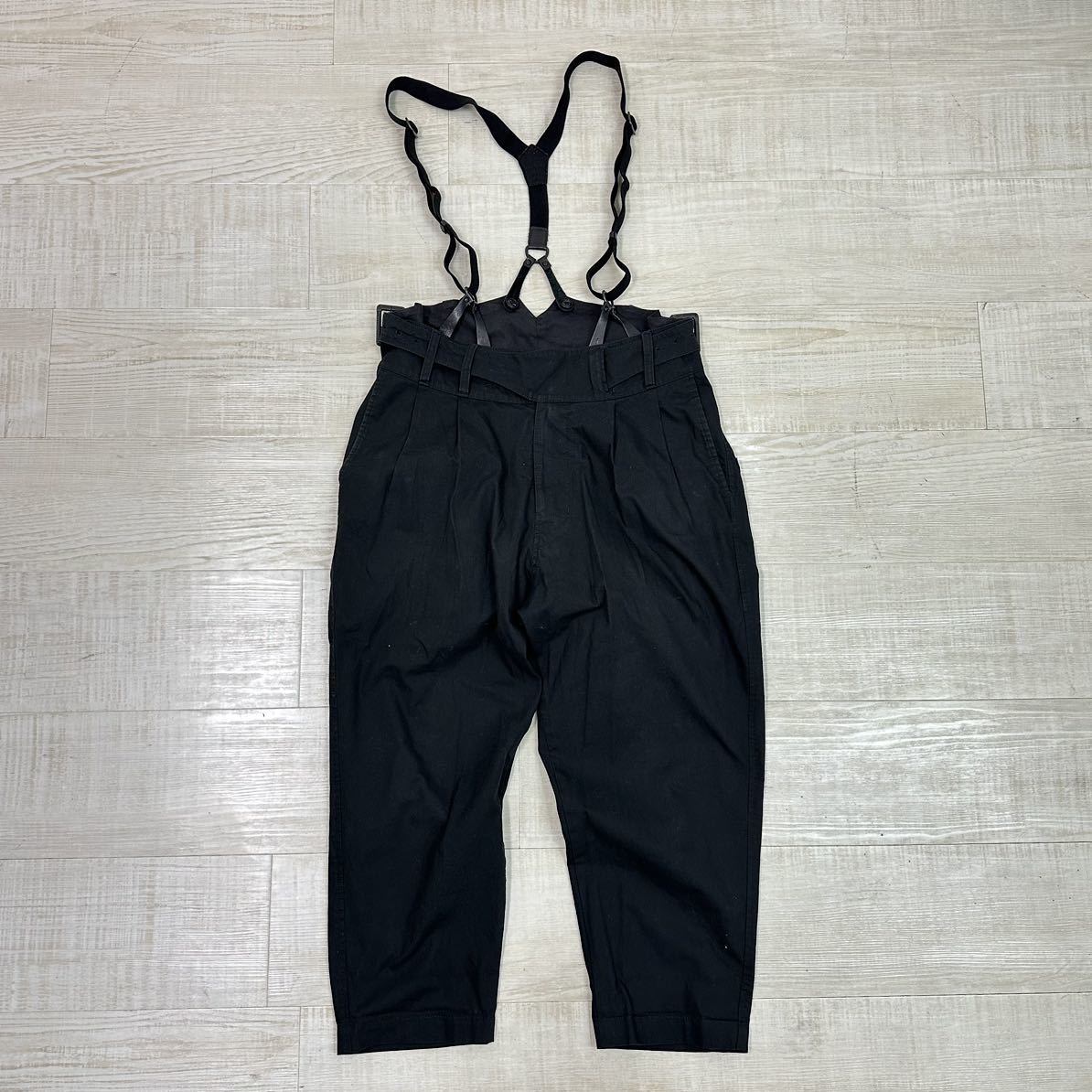 Y's Yohji Yamamoto ワイズ ヨウジヤマモト サスペンダー 付き テーパード グルカ パンツ MADE IN JAPAN BLACK ブラック 系 サイズ 2_画像1