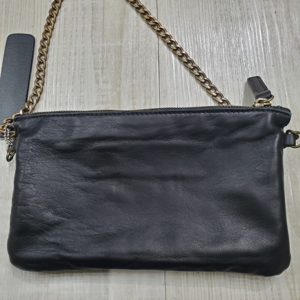 未使用 collection PRIVEE ? コレクション プリヴェ ? チェーン ショルダー バック ミニバッグ ポーチ レザーバッグ leather bag_画像4