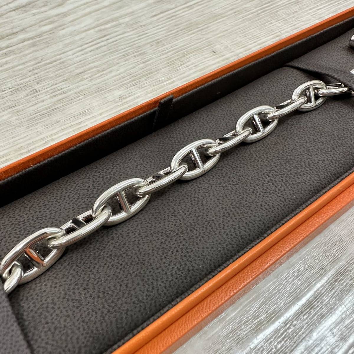 2019 年購入 未使用 国内正規 購入 HERMES エルメス シェーヌ ダンクル GM 13コマ ブレスレット CHAINE D'ANCRE BRACELET H101672Bの画像5