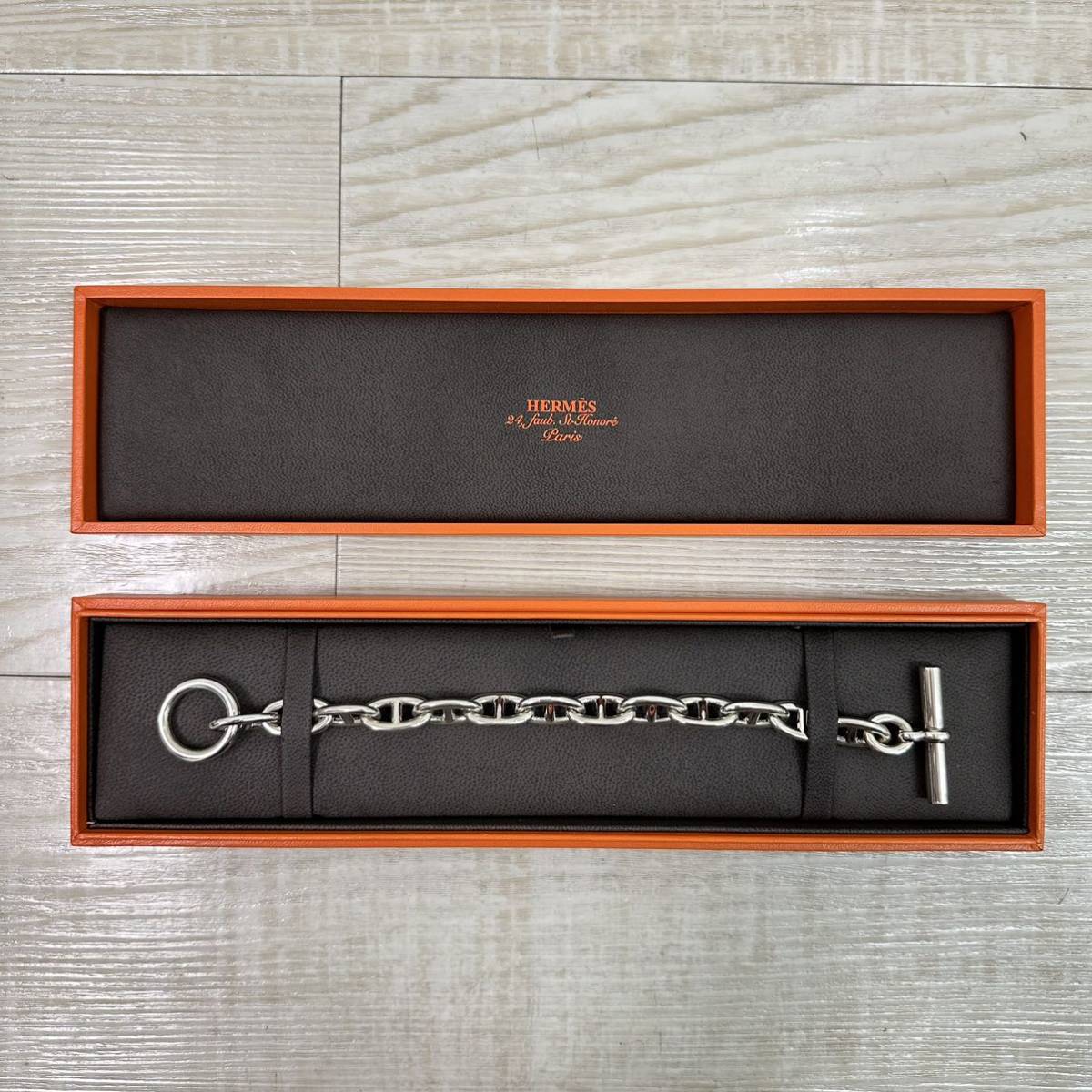 2019 年購入 未使用 国内正規 購入 HERMES エルメス シェーヌ ダンクル GM 13コマ ブレスレット CHAINE D'ANCRE BRACELET H101672Bの画像2