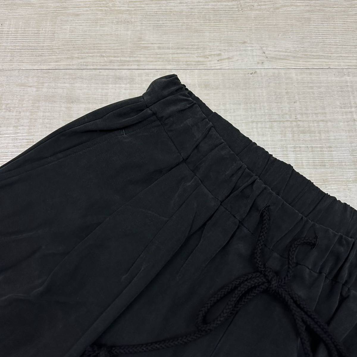 WIRROW Cupro Cotton Drawstring Pants ウィロウ キュプラ コットン ドローストリング イージー パンツ BLACK ブラック 系 サイズ 2_画像3