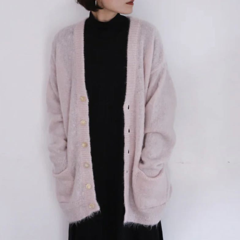 22aw 2022 AURALEE BRUSHED SUPER KID MOHAIR KNIT LONG CARDIGAN オーラリー スーパーキッド モヘヤ ニット ロング カーディガン サイズ 0_画像2