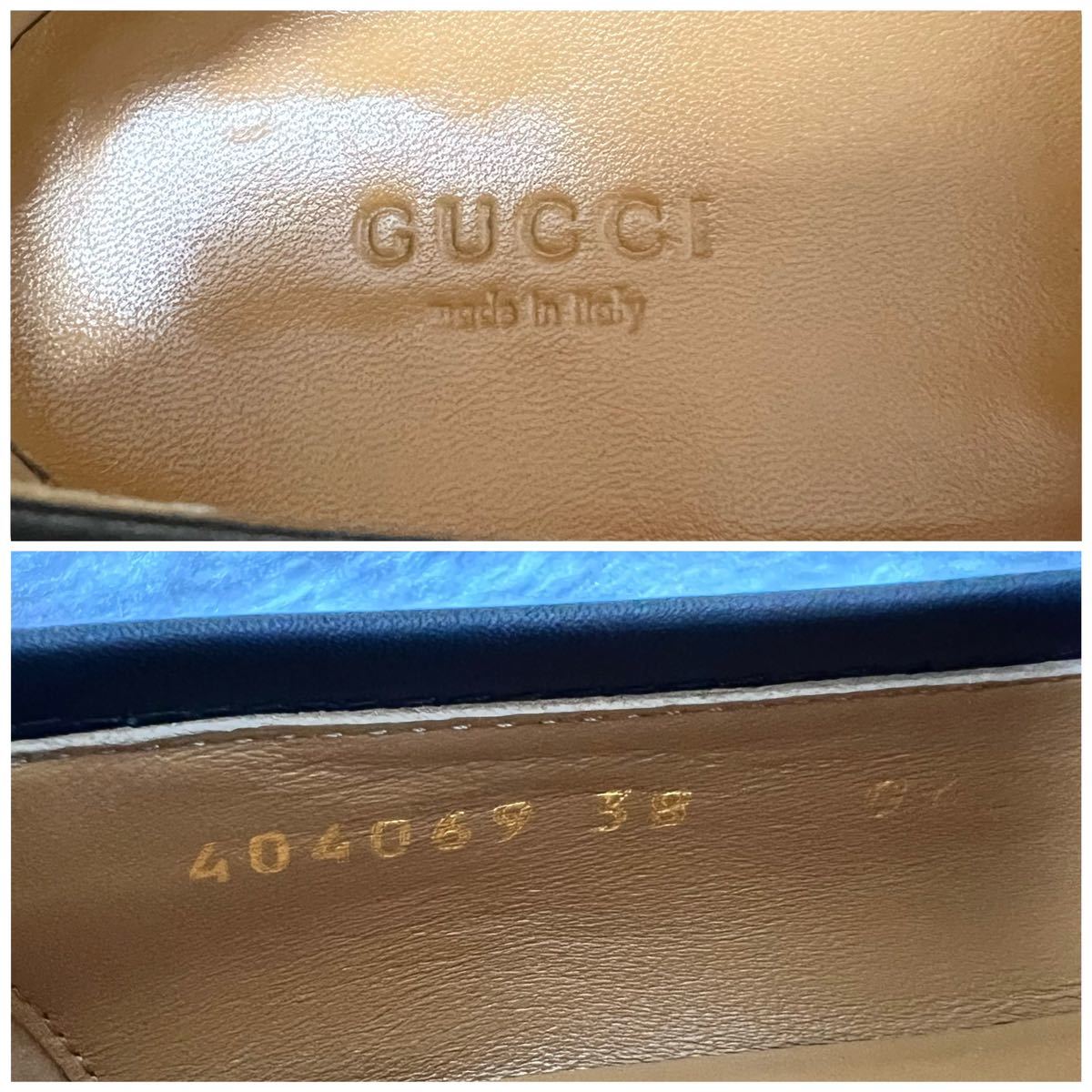 グッチ GUCCI 美品 良品 ヨルダーン ホース ビット ローファー レザー 靴 404069 JORDAAN ブラック 黒 38 約25cm 箱付き_画像9