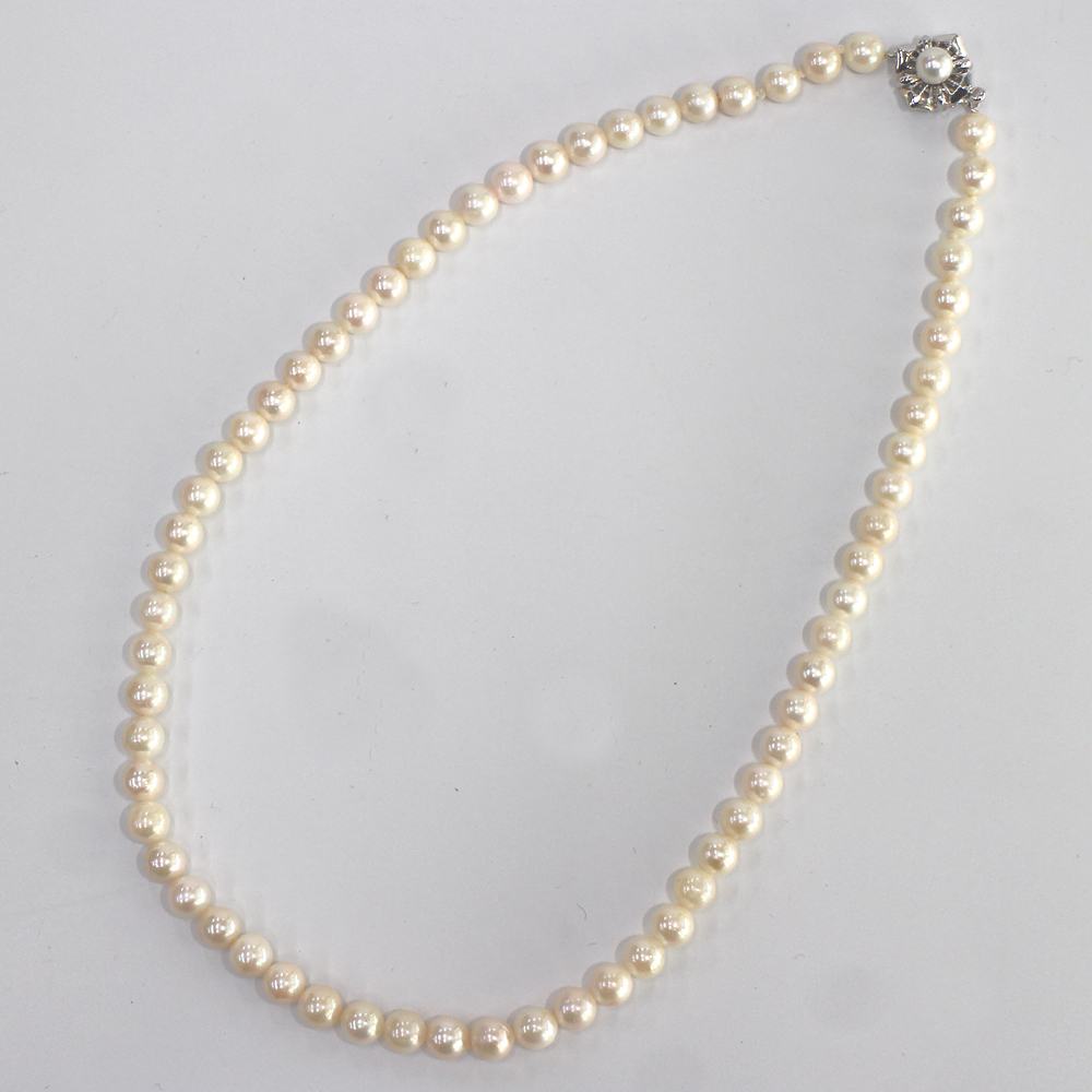 から厳選した 【真珠】アコヤ真珠 6.5mm～7mm パール ネックレス 