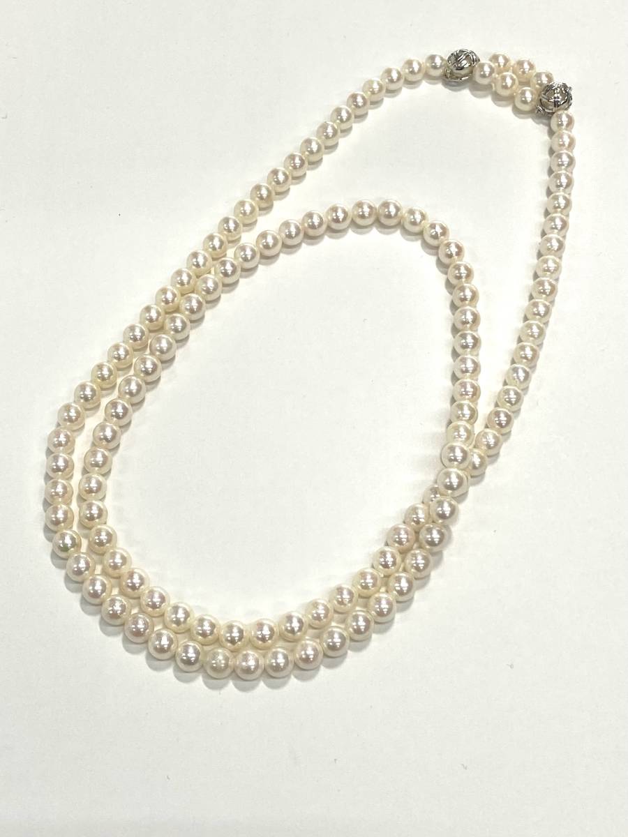 【真珠】アコヤ真珠　6.5mm～7mm　パール ネックレス　ロング 80cm　アコヤパール　あこや　未使用　5