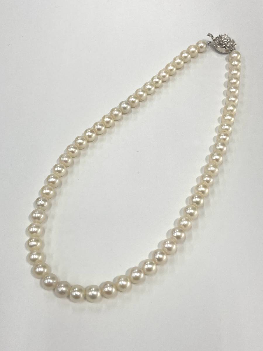 【真珠】アコヤ真珠　7mm～7.5mm　パール ネックレス　留め金具　シルバー　アコヤパール　あこや　未使用_画像1