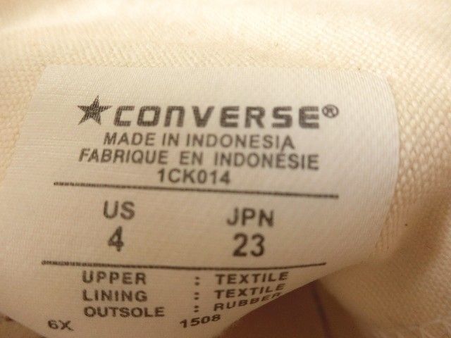 CONVERSE　コンバース　白　ハイカットスニーカー　23㎝