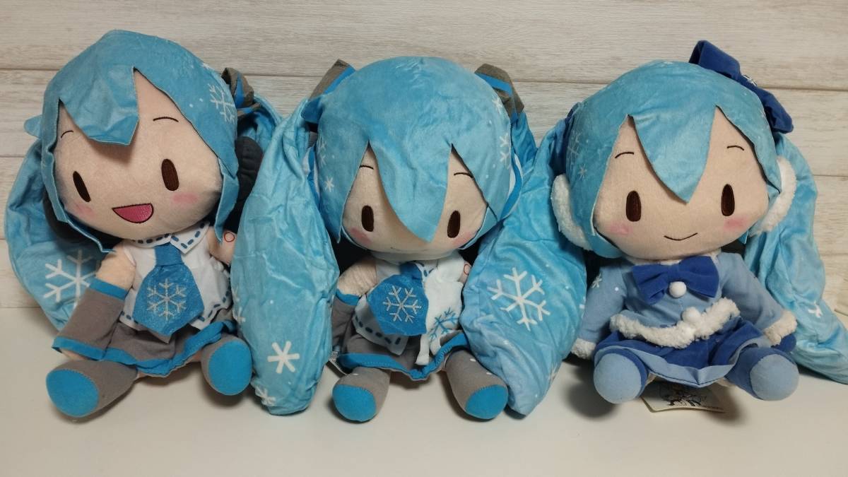 初音ミク 雪ミク SNOW MIKU ふわふわぬいぐるみ ふわぬい 10体セット 三月八日 全高約30㎝_画像2