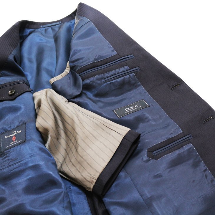 SALE 春夏 新品 エルメネジルドゼニア 濃紺ネイビー織柄シャドー調 2つボタン スーツ （セレクト系やや細め） A6_画像6