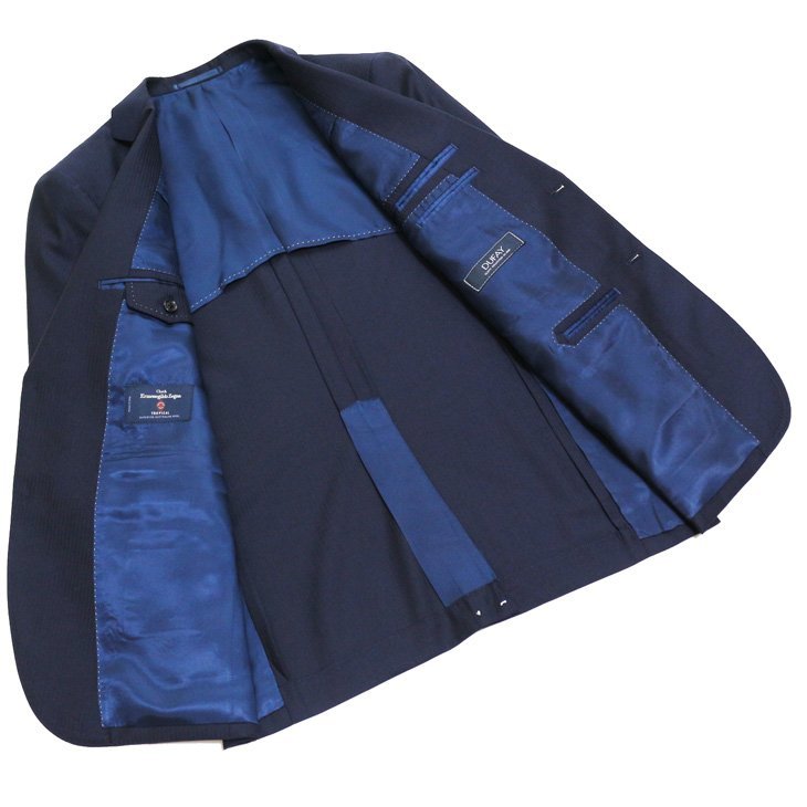 SALE 春夏 新品 エルメネジルドゼニア 濃紺ネイビー織柄シャドー調 2つボタン スーツ （セレクト系やや細め） A6_画像4