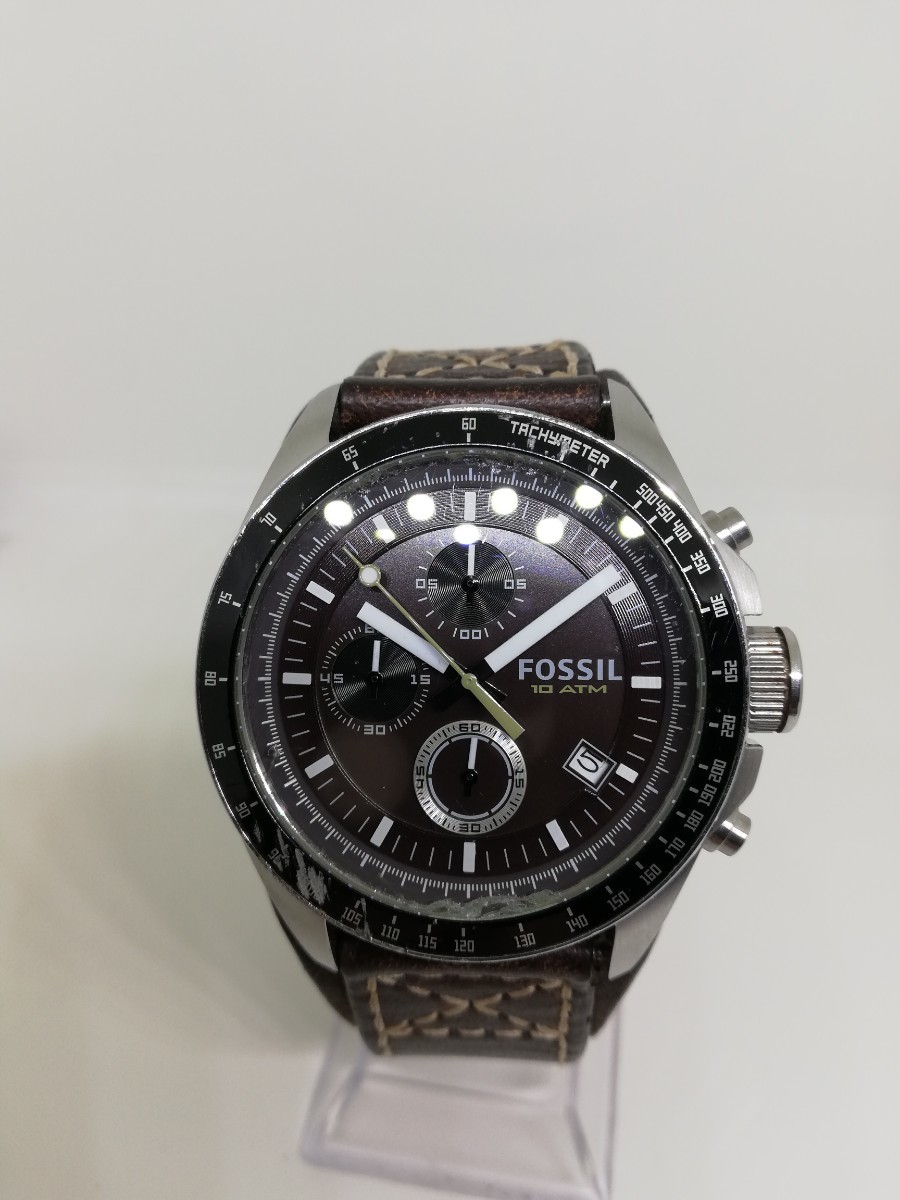 【稼働品】FOSSIL フォッシル CH-2599 デッカーメンズクォーツクロノグラフ腕時計_画像2