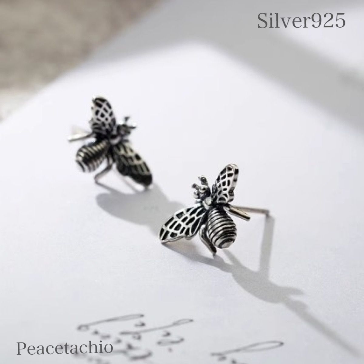ピアス シルバー925 Silver925 ミツバチ 蜜蜂 個性的