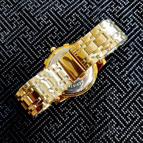 ラグジュアリーメンズ腕時計クォーツ電池式ゴールド　デイト　高品質　金_画像4