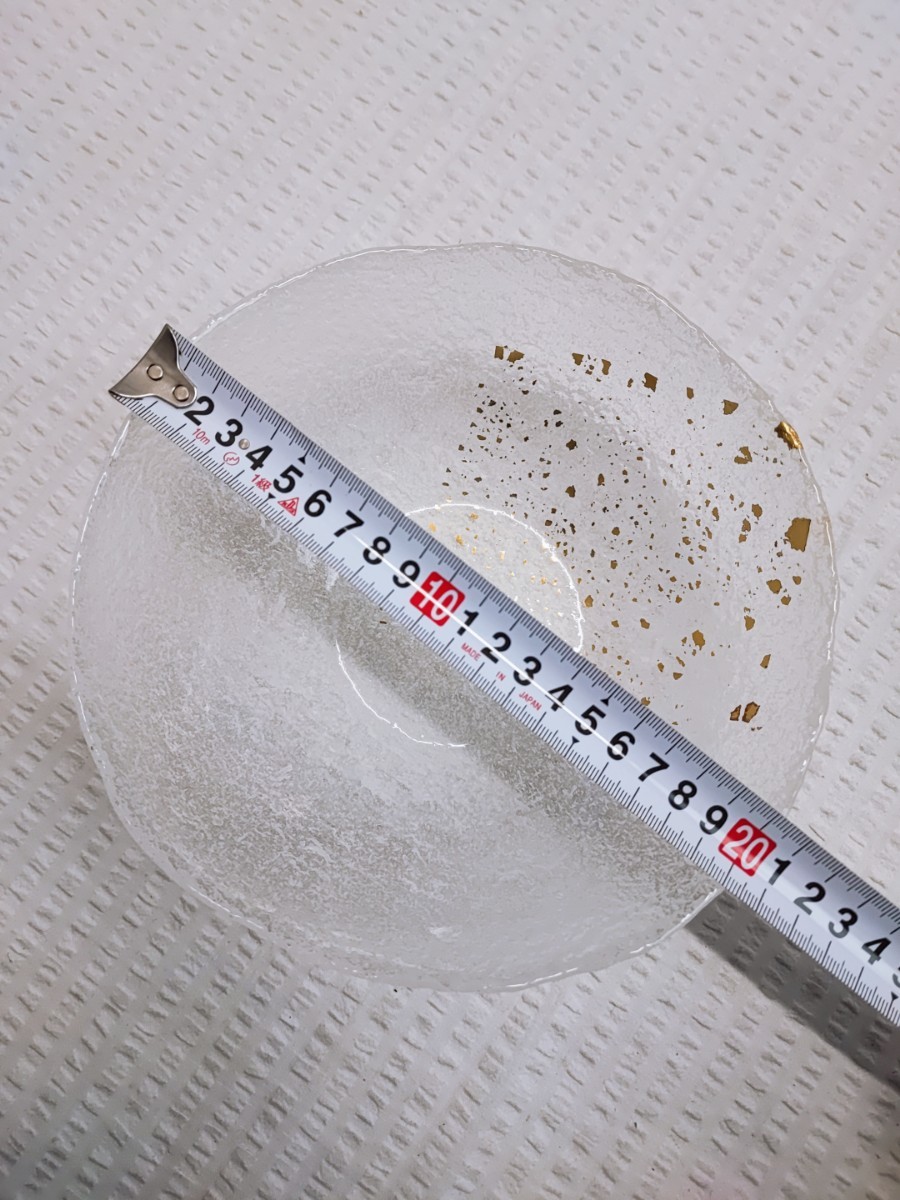 吉谷硝子 サラダセット 未使用 YO-5620 金彩 吹雪 クリスタルガラス YOSHITANI GLASS 食器 当時物 ガラス食器 手作り硝子(122709)の画像5