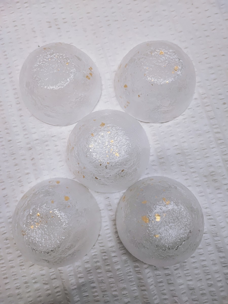 吉谷硝子 サラダセット 未使用 YO-5620 金彩 吹雪 クリスタルガラス YOSHITANI GLASS 食器 当時物 ガラス食器 手作り硝子(122709)の画像7