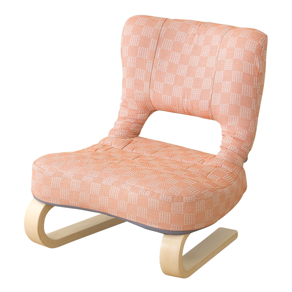 座椅子 布張りピンク色 ザイス チェア リクライニングチェア あぐら座椅子 リクライニング 背もたれ付き 正座椅子_画像1