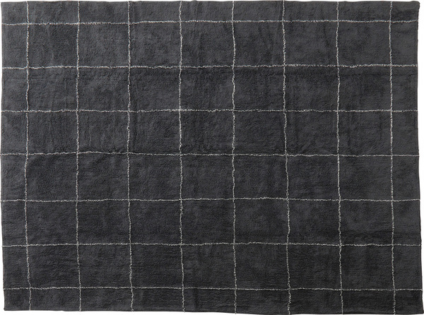 チェック柄のおしゃれなコットンラグマット 170×230cm チェック柄のおしゃれなコットンラグマット 170×230cm