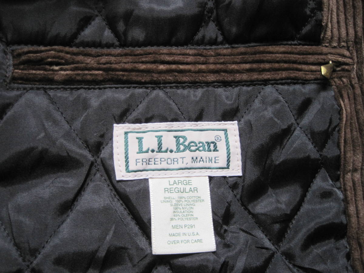 レア　アメリカ製　L.L.BEAN エルエルビーン 　コーデュロイジャケット　L Thinsulate_内側はキルティングです