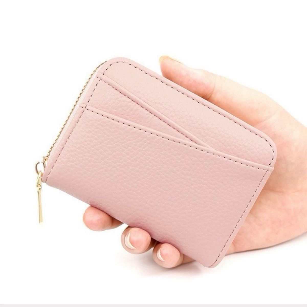 レディース カードケース ミニ財布 ピンク オルガン型
