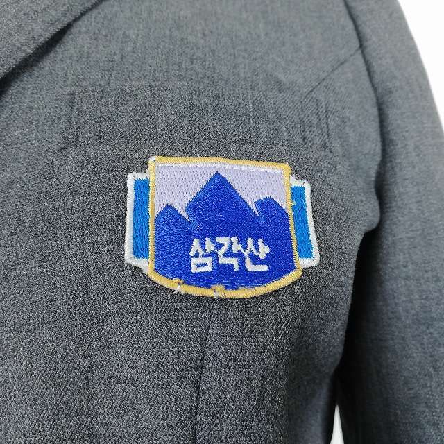 1円 韓国制服 ブレザー ミニスカート 上下2点セット 冬物 女子 学生服 ソウルサムガッサン中学 グレー 制服 中古 ランクB KU1054_画像3