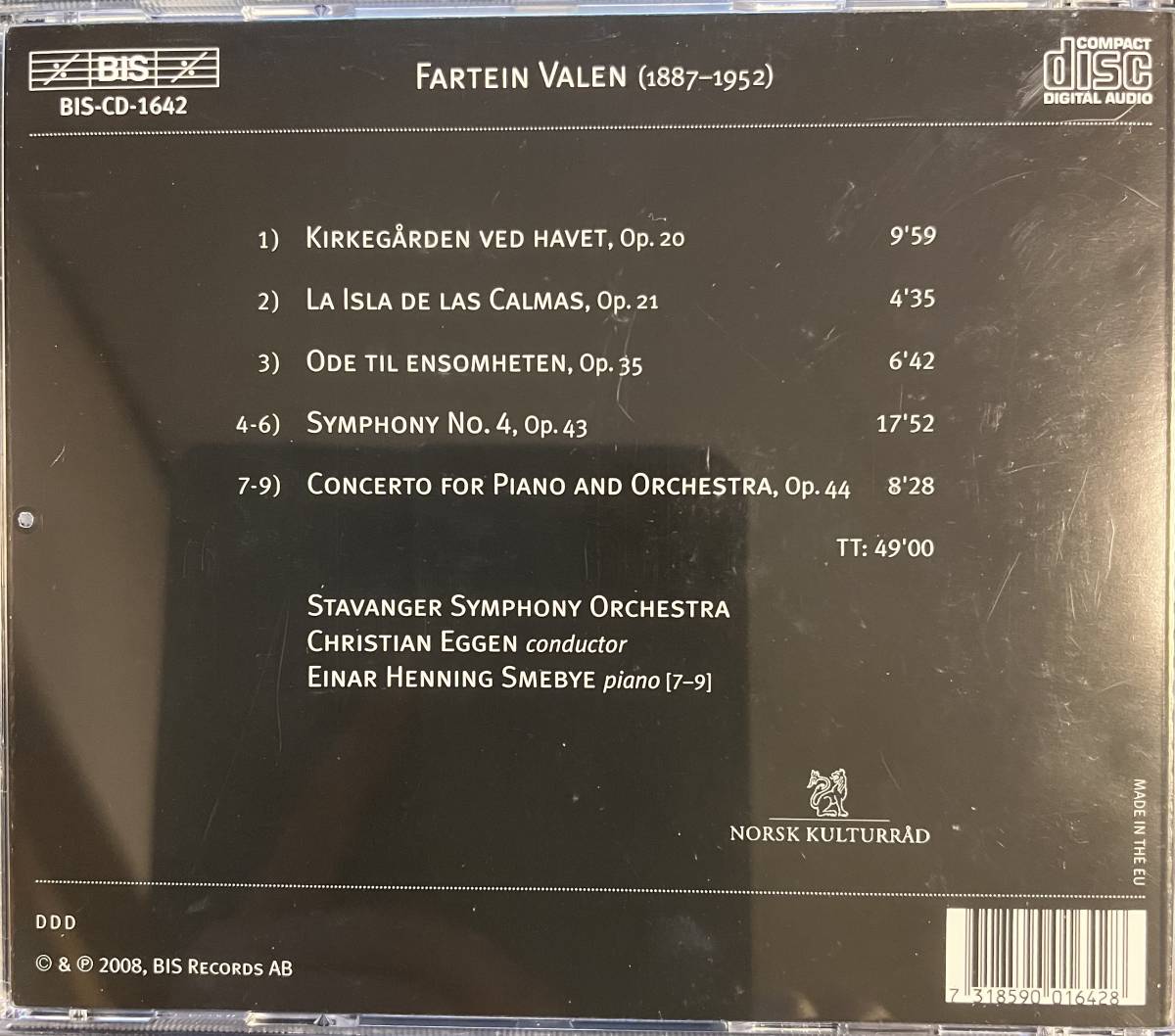 ☆LAST sale☆ CD(#218) FARTEIN VALEN : ORCHESTRAL MUSIC VOL.III_画像2