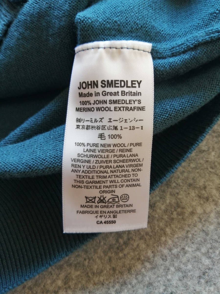 【未使用に近い】JOHN SMEDLEY ジョンスメドレー 24G メリノウールニット シャツカーディガン