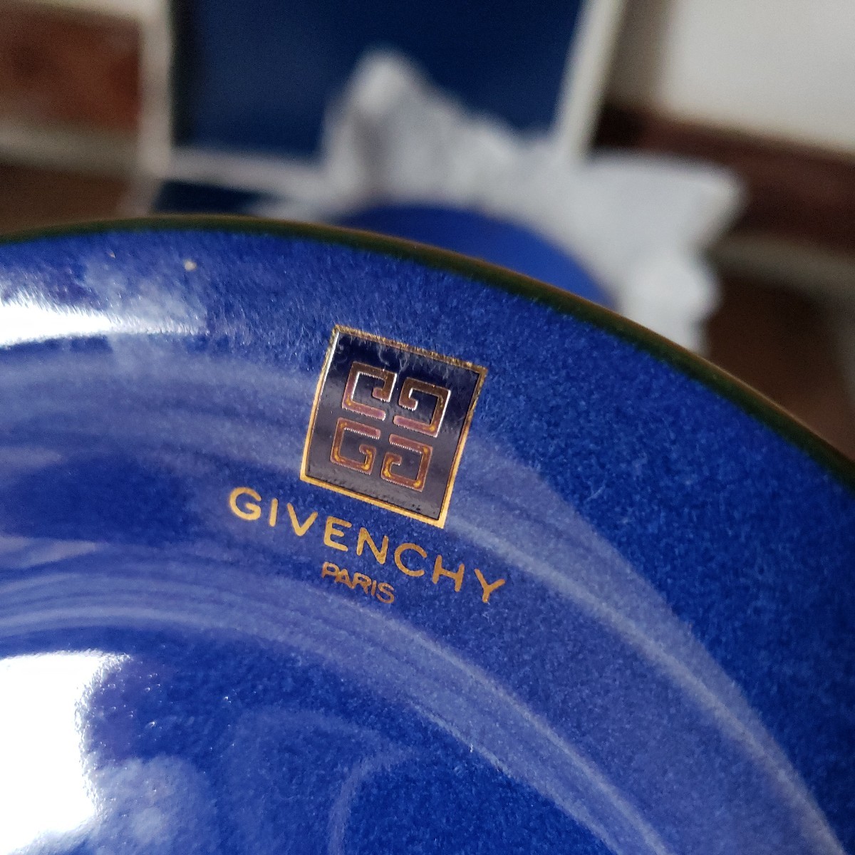 OLD GIVENCHY ジバンシー PORCELAINE プレート パーティーセット ケーキ皿 小皿 深 ブルー レトロ ヴィンテージ テーブルウェア _画像3