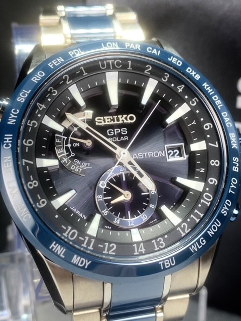 超美品 セイコー SEIKO アストロン ASTRON メンズ GPS ソーラー 腕時計 チタン セラミック ブラック文字盤 7Xシリーズ SBXA019 7X52-0AF0_画像1
