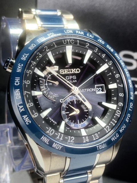 超美品 セイコー SEIKO アストロン ASTRON メンズ GPS ソーラー 腕時計 チタン セラミック ブラック文字盤 7Xシリーズ SBXA019 7X52-0AF0_画像2