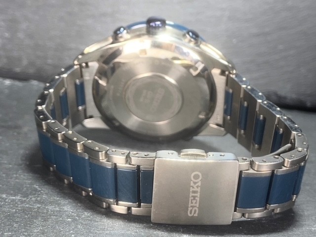 超美品 セイコー SEIKO アストロン ASTRON メンズ GPS ソーラー 腕時計 チタン セラミック ブラック文字盤 7Xシリーズ SBXA019 7X52-0AF0_画像8