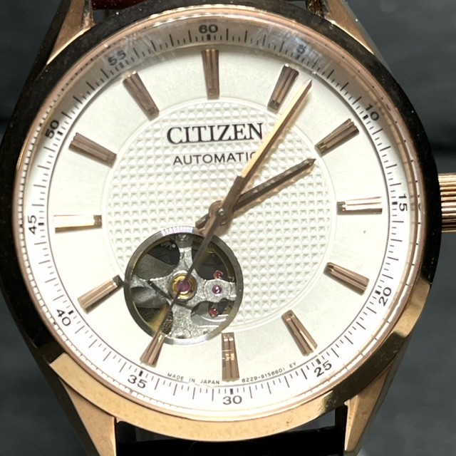 新品 CITIZEN COLLECTION シチズン コレクション メカニカル オープンハート NH9110-14A 自動巻き 腕時計 裏スケ クラシカルテイスト_画像3