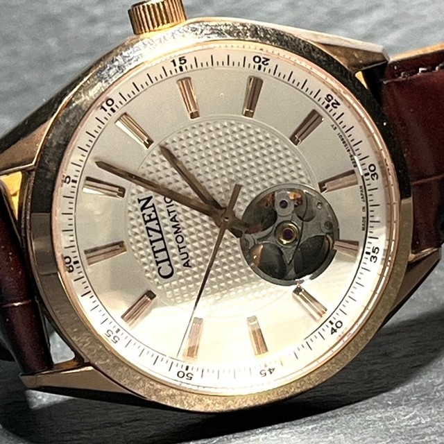 新品 CITIZEN COLLECTION シチズン コレクション メカニカル オープンハート NH9110-14A 自動巻き 腕時計 裏スケ クラシカルテイスト_画像5