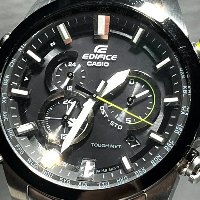 美品 CASIO EDIFICE カシオ エディフィス EQW-T640DB-1AJ 腕時計 タフソーラー クロノグラフ 10気圧防水 ストップウォッチ メタルバンド_画像1