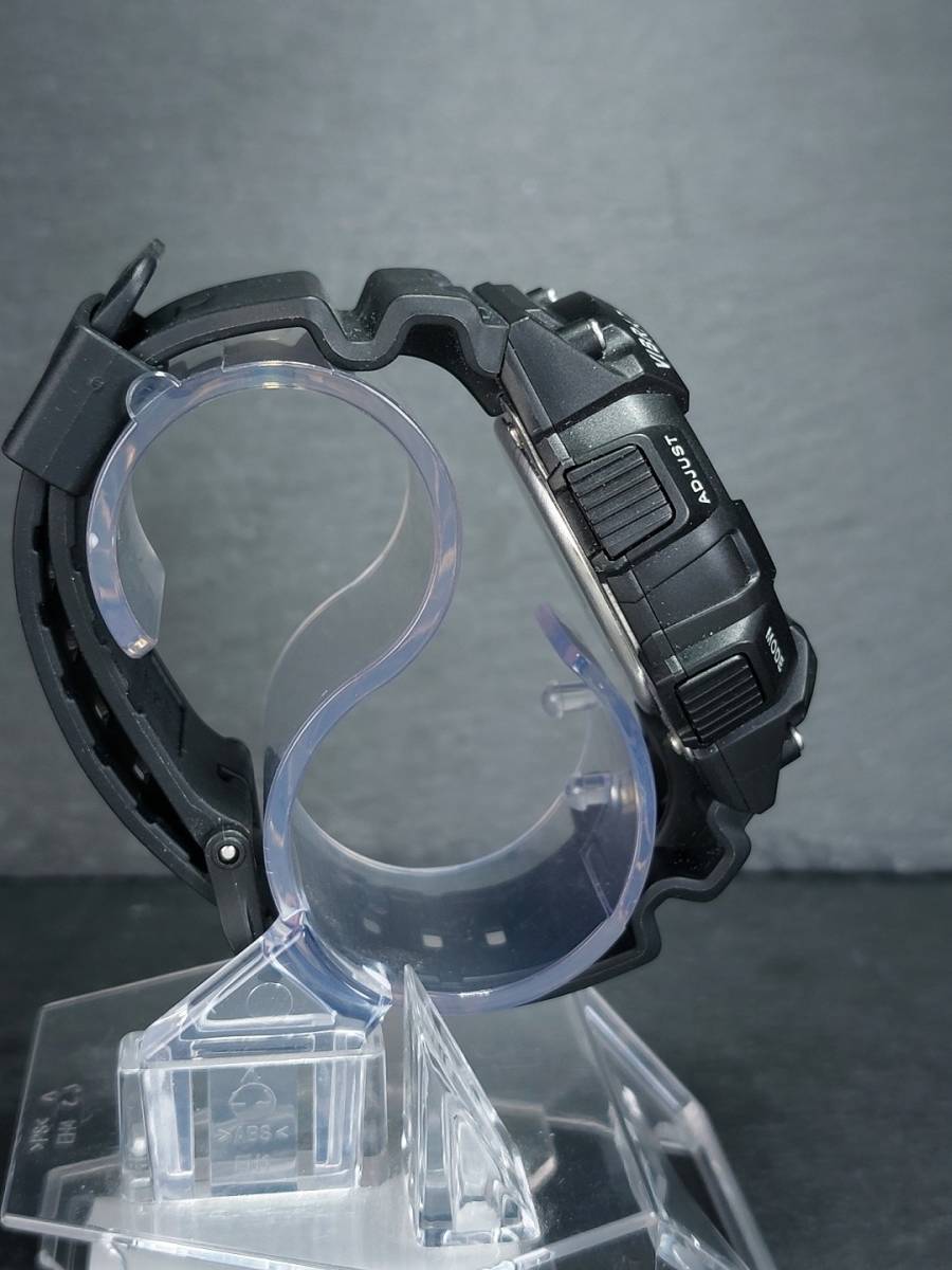 美品 CASIO カシオ スタンダード VIBRATION ALARM バイブレーションアラーム W-735H メンズ 腕時計 デジタル ブラック ラバー 動作確認済み_画像6