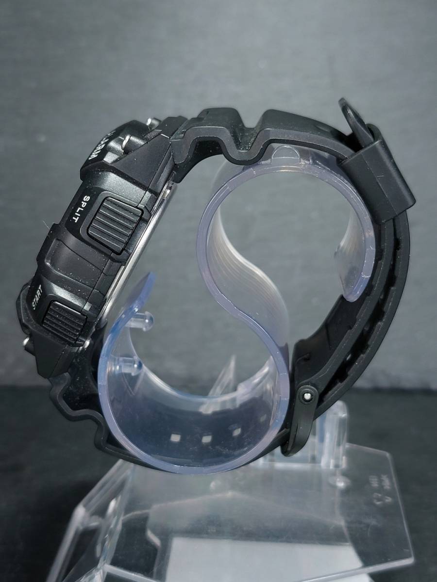 美品 CASIO カシオ スタンダード VIBRATION ALARM バイブレーションアラーム W-735H メンズ 腕時計 デジタル ブラック ラバー 動作確認済み_画像7