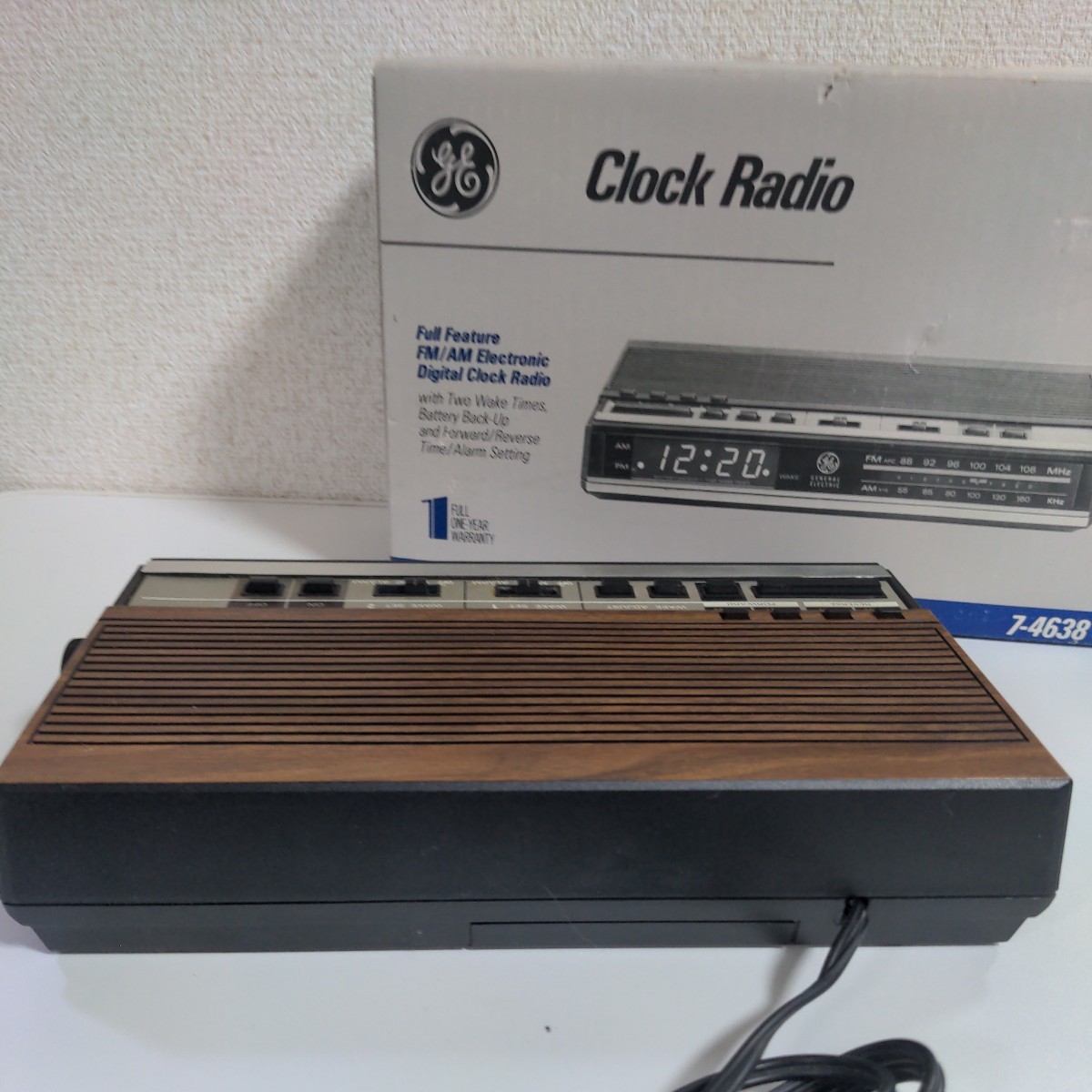 Clock radio 7-4638 レトロ レア アンティーク ヴィンテージ ラジオ GENERAL ELECTRIC_画像3