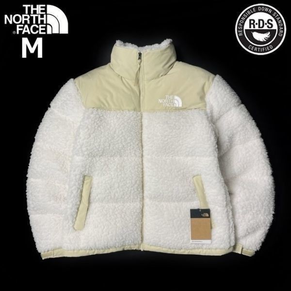 1円～!売切!【正規新品】THE NORTH FACE SHERPA NUPTSE JACKET ダウンジャケット ヌプシ モコモコ シェルパフリース 防寒(M)白 190122-175_画像3