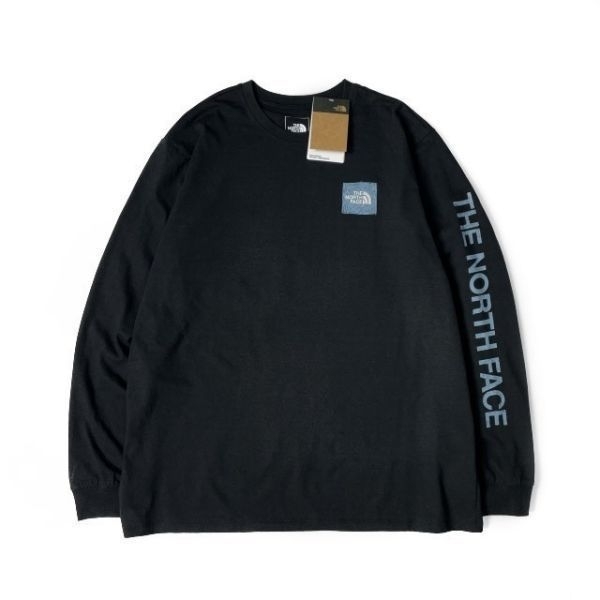 1円～!売切!【正規新品】THE NORTH FACE◆L/S LOGO PLAY 長袖 Tシャツ ロンT US限定 ヒマラヤ 落描き風 ボックスロゴ(XXL)黒 180902-20_画像4