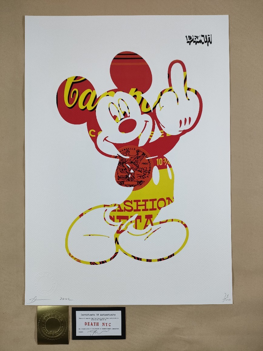#034 DEATH NYC 世界限定ポスター 現代アート ポップアート ミッキーマウス バンクシー カウズ ディズニー キャンベル ウォーホル_画像1