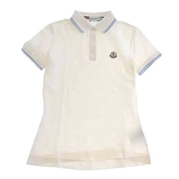 ◆美品◆ モンクレール Moncler 半袖 ロゴ ポロシャツ レディース オフホワイト sizeS [Y01226]