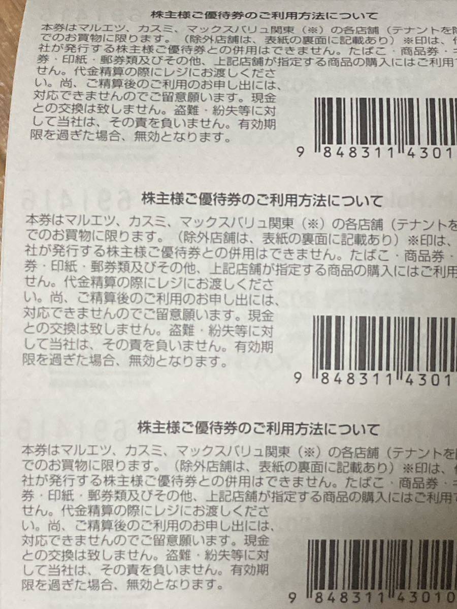 株主優待券 ユナイテッドスーパーマーケットホールディングス 10000円分 マルエツ カスミ USMHDの画像2