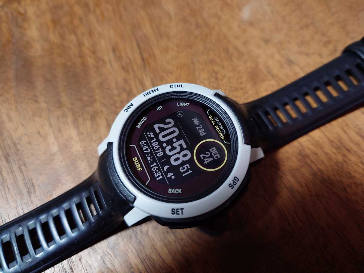 美品 GARMIN Instinct 2 Dual Power Surf Edition Bells Beach ガーミン インスティンクト サーフ エディション _画像2