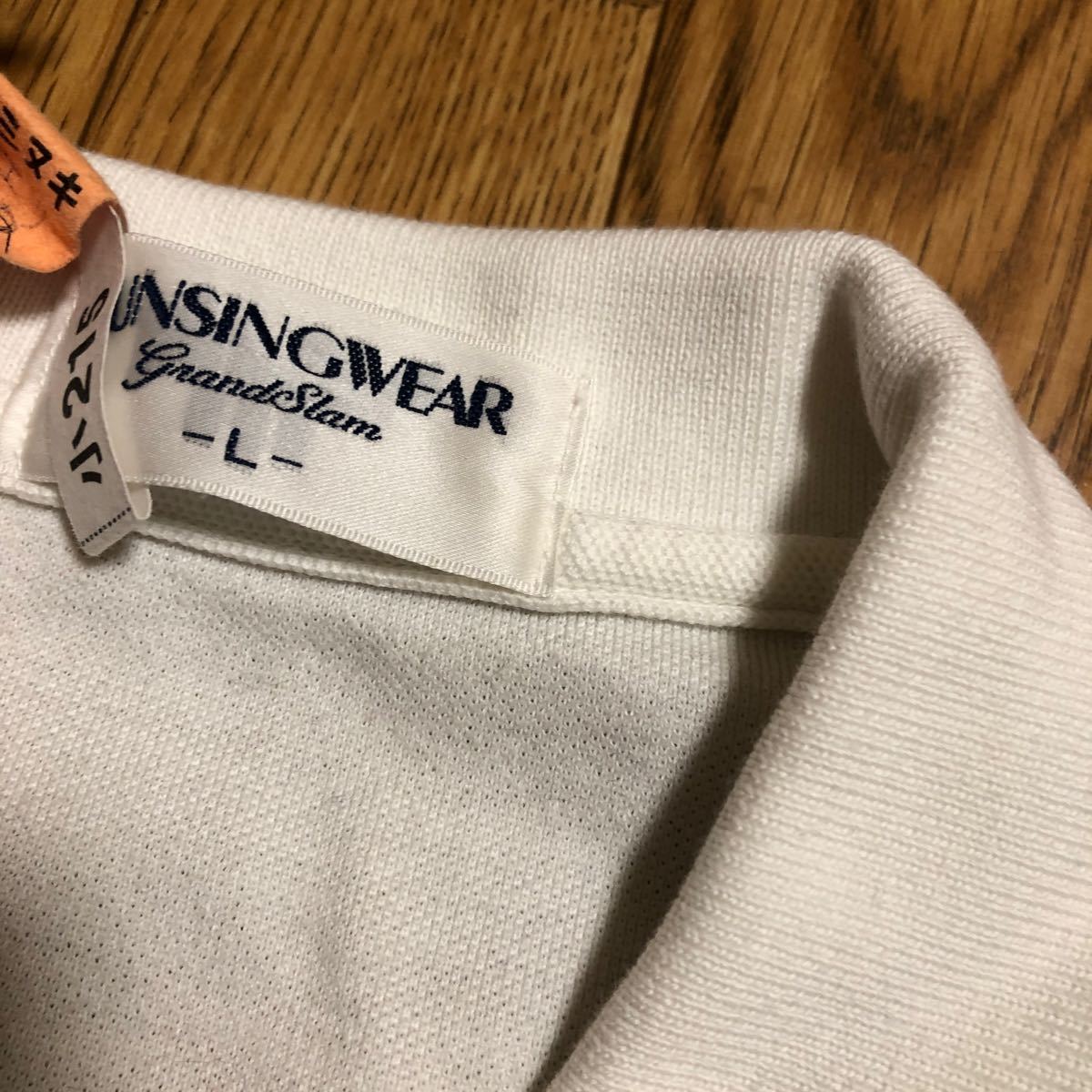 日本製 Munsingwear レディース ポロシャツ 白 Lサイズ ゴルフ マンシングウェア 金ボタン_画像2