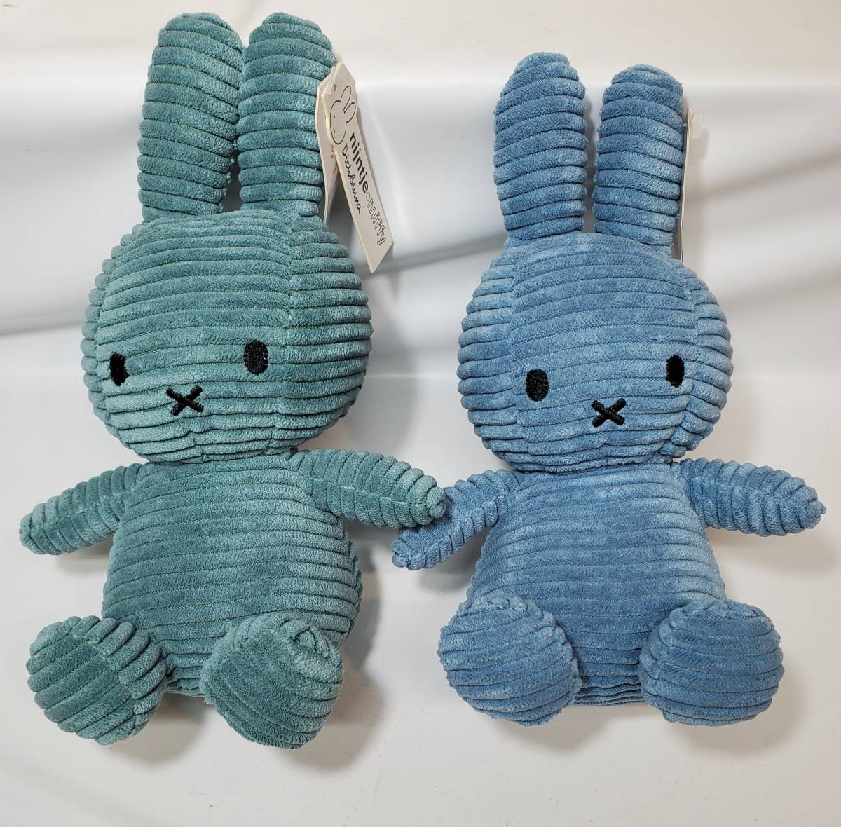 ミッフィー ボストントイズ ぬいぐるみ MIFFY CORDUROY グリーン ブルー 2体セット 23cm コーデュロイ nijntje miffy タグ付き_画像1