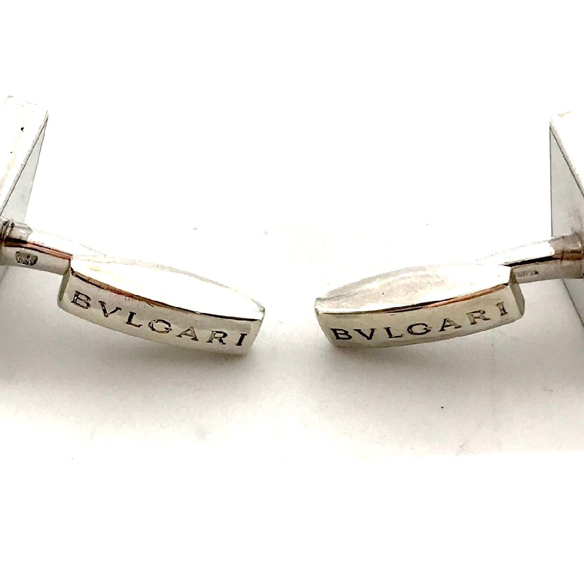 BULGARI BVLGARY Logo SV925 cuffs button cuff links 20g silver x blue superior article M9531