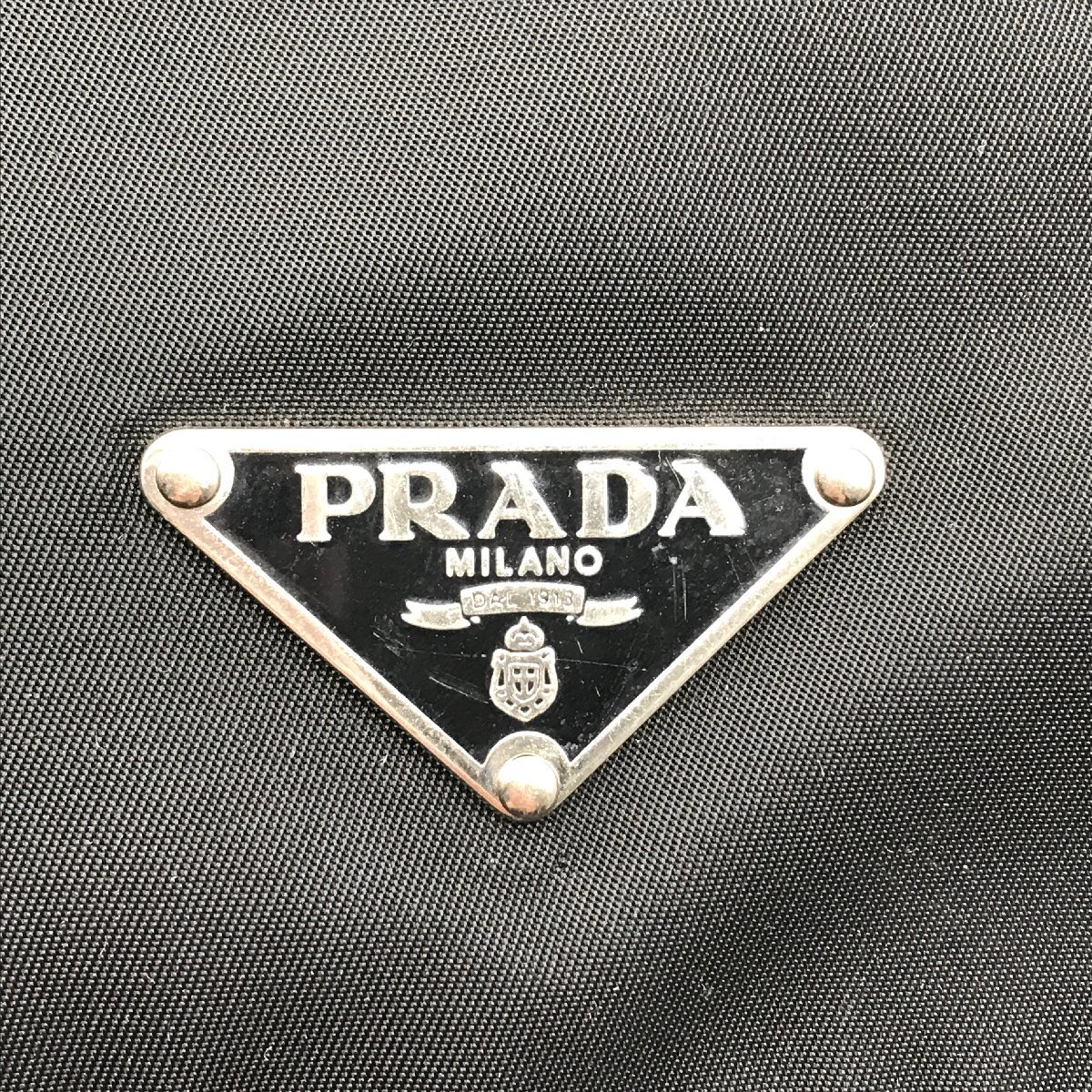 1円 良品 PRADA プラダ 三角 ロゴ テスート ナイロン メッセンジャー ショルダー バッグ ブラック A1491_画像9