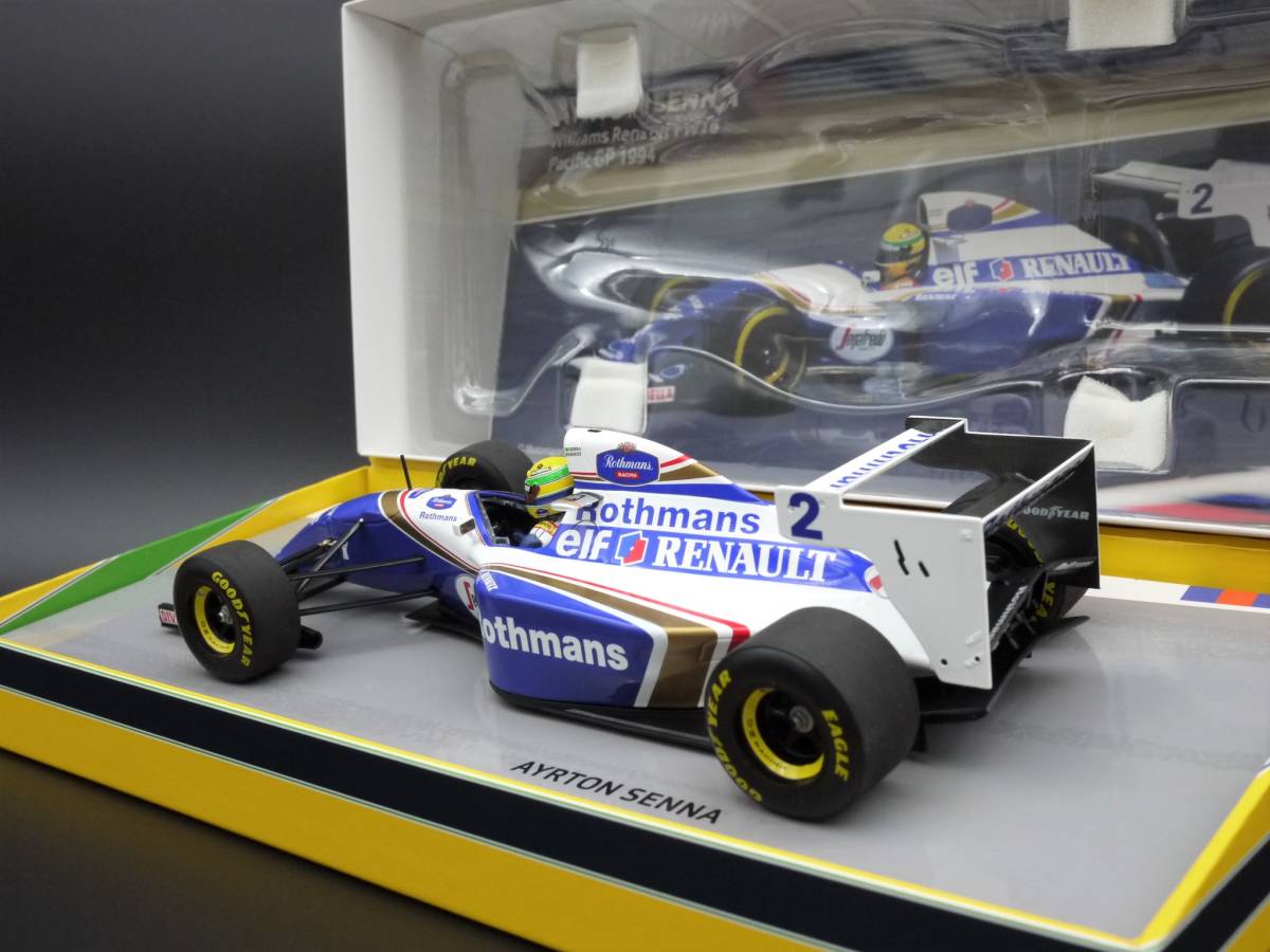 1:18 Minichamps ウィリアムズ FW16 パシフィックGP 1994 ロスマンズ仕様 A.セナ #2 メゾネットウイング TI英田 Senna Williams 限定BOX_画像3