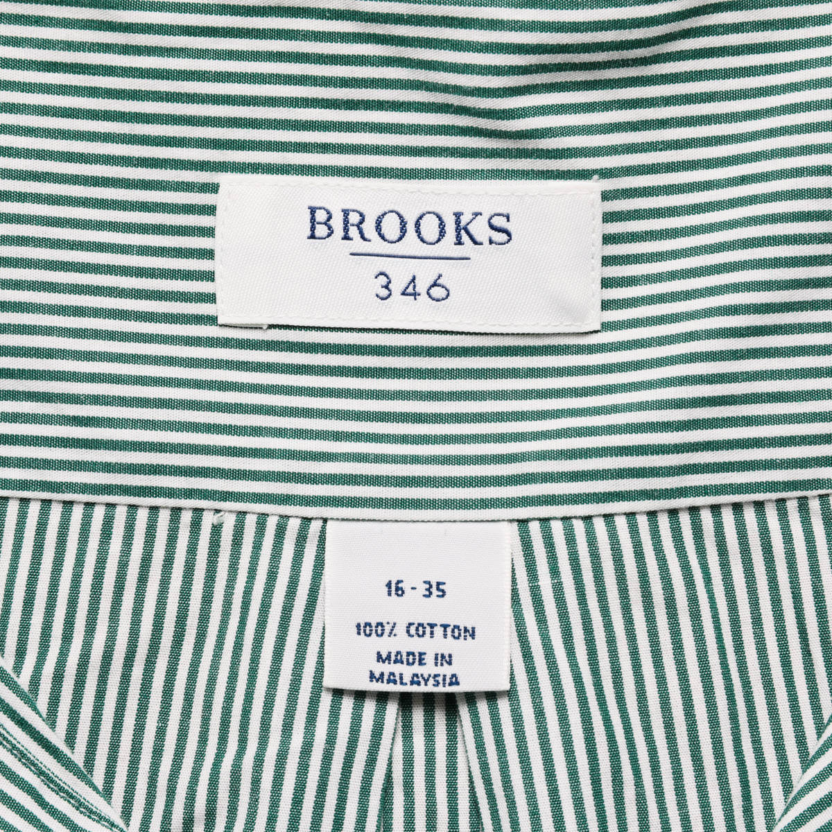 Brooks Brothers◆ピンオックス ストライプ B.Dシャツ◆グリーン×ホワイト◆サイズ16-35_画像5