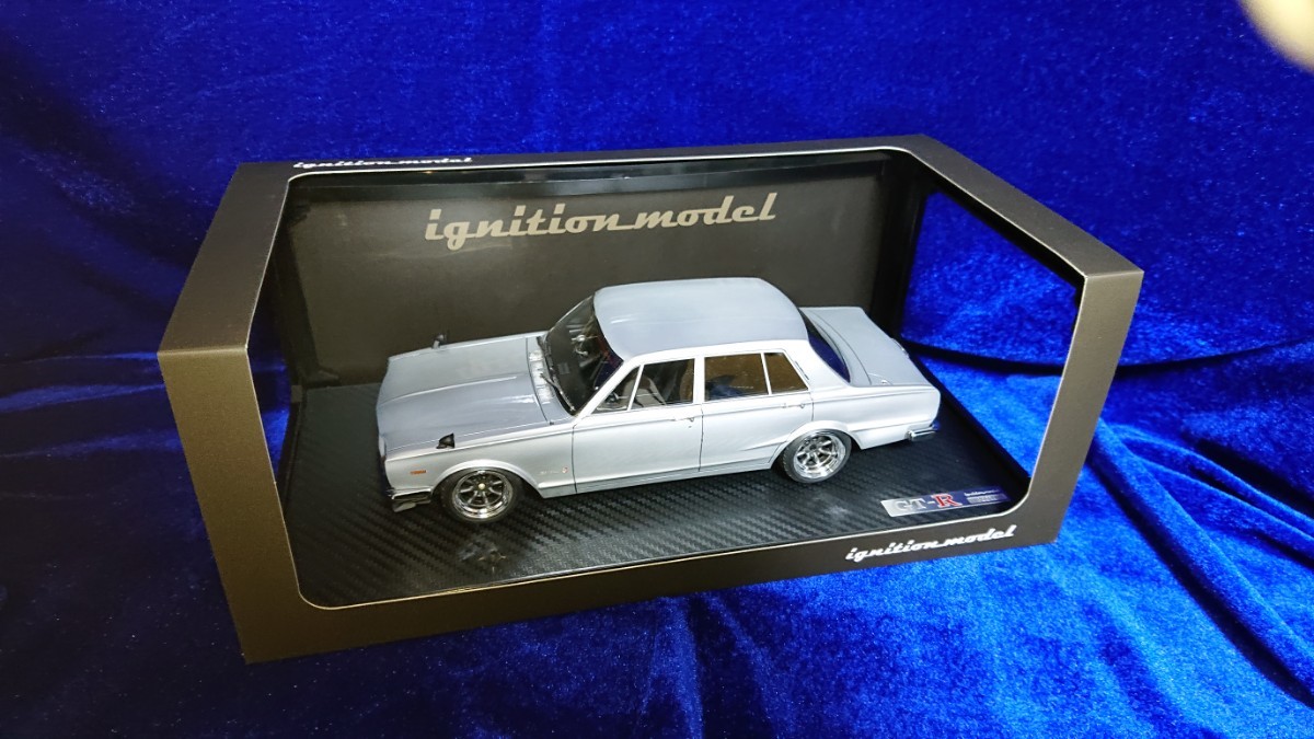 1/18 イグニッションモデル Ignition model NISSAN SKYLINE 2000 GT-R PGC10 4Door Silver IG0749 日産 スカイライン ハコスカ ワタナベ_画像7